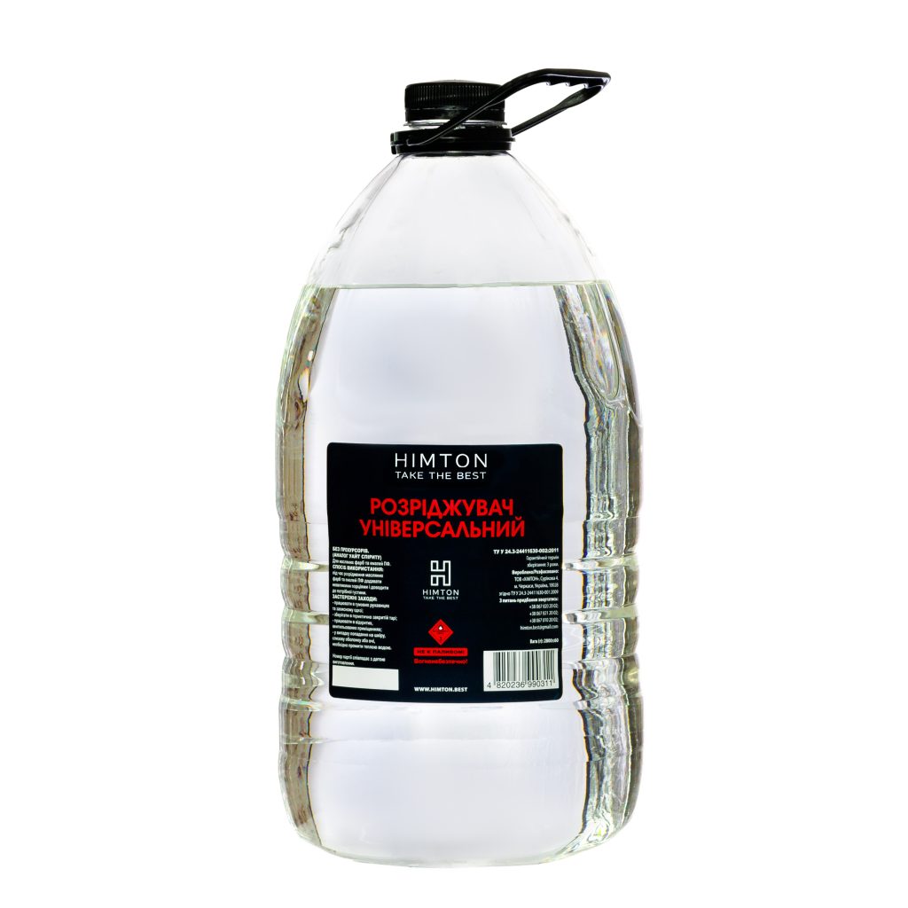 Розріджувач лакофарбовий універсальний (аналог уайт-спіриту) 4,0л/2,80 кг. розчинник TM "HIMTON"